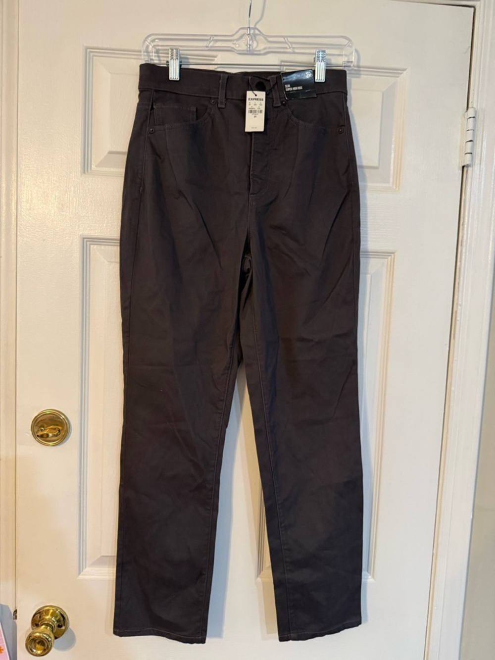 Express Straight Leg Pants in Dark Gray